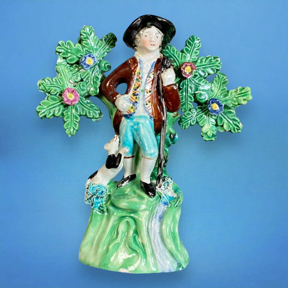 Early Staffordshire Pottery Figure of a Shepherd