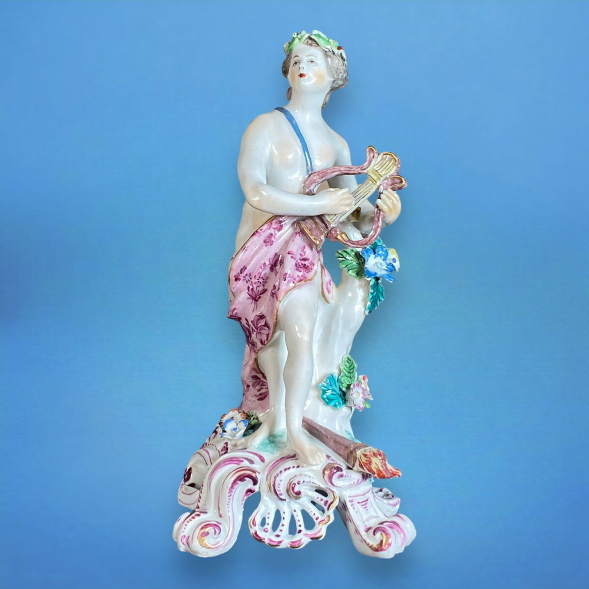 C18th Bow Porcelain Figure of Apollo