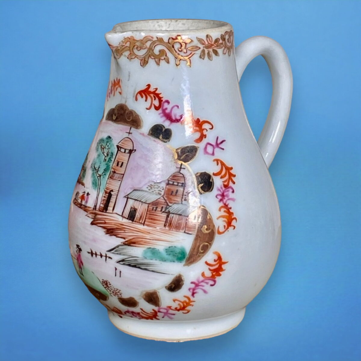 Chinese Export Cream Jug – Meissen Style Decoration.