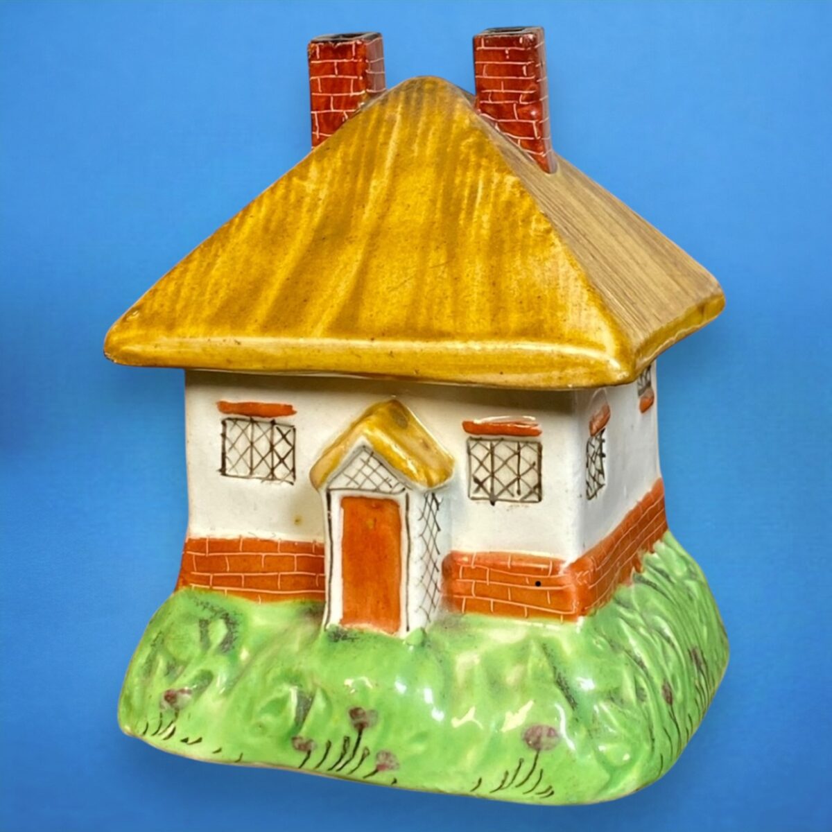 Staffordshire Pottery Thatched Cottage Pastille Burner