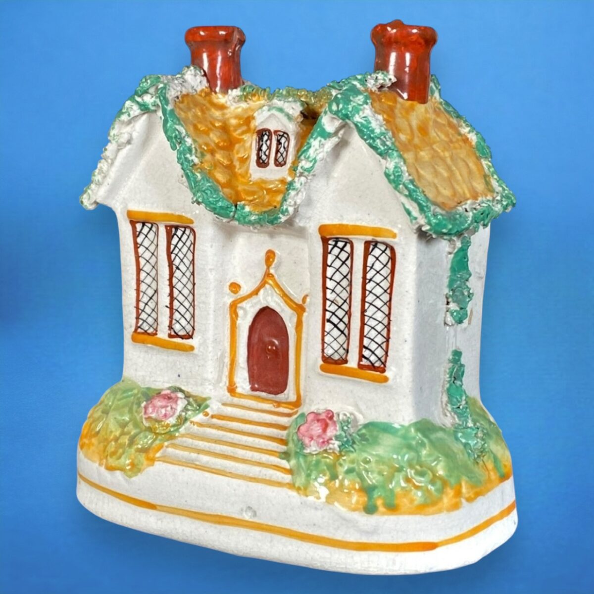 (Clearance) Victorian Staffordshire Cottage Money Box.