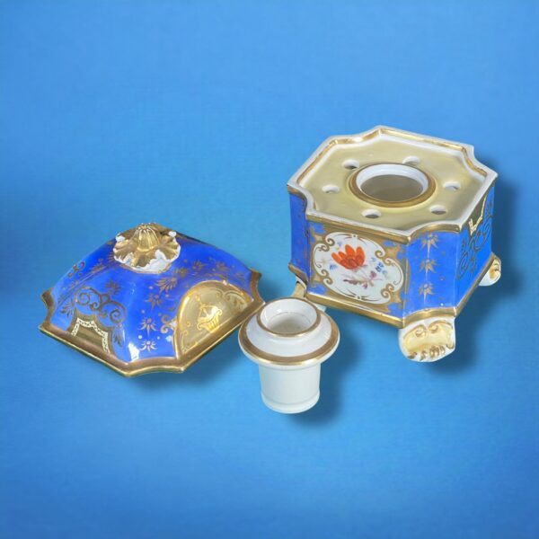 (Clearance) English Porcelain Square Inkwell & Cover - Image 6