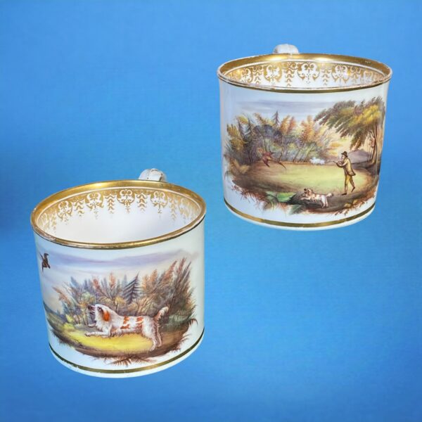 Pair of C19th SPODE Porter Mugs, with Sporting Scenes. - Image 2