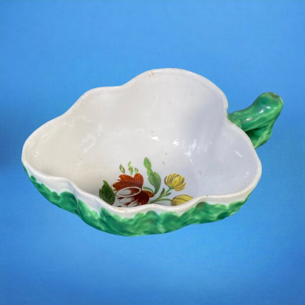 18th Century Italian Porcelain Leaf Shape Butter Boat - Image 6