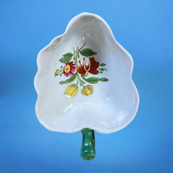 18th Century Italian Porcelain Leaf Shape Butter Boat - Image 5