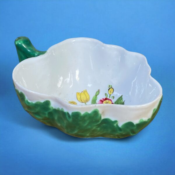 18th Century Italian Porcelain Leaf Shape Butter Boat