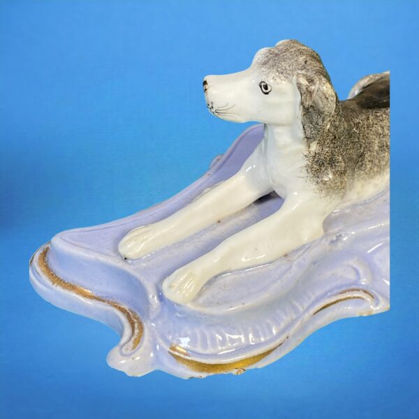 Staffordshire Model of a Dog on a Lavander Coloured Base. - Image 4