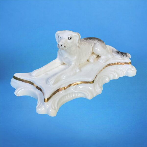 Staffordshire Porcelain Model of a Dog on Rococo Base. - Image 3