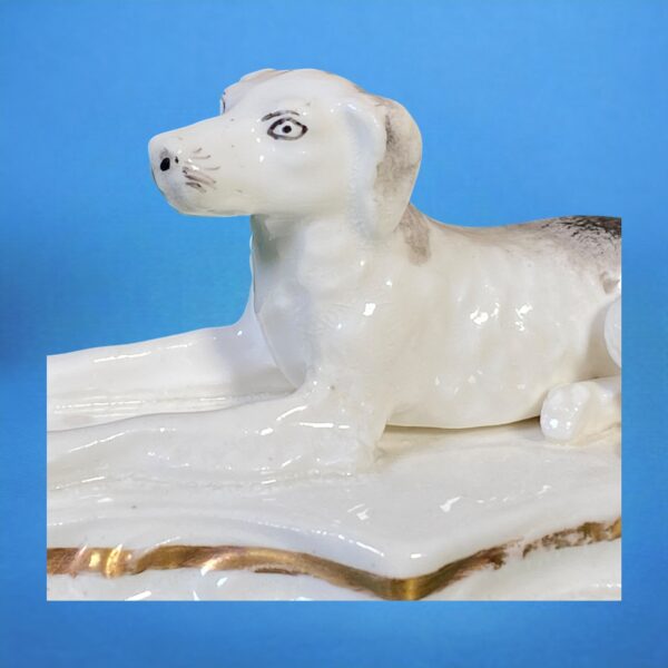 Staffordshire Porcelain Model of a Dog on Rococo Base. - Image 2