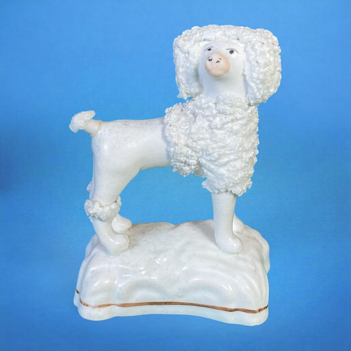 Antique Staffordshire Porcelain Miniature Poodle