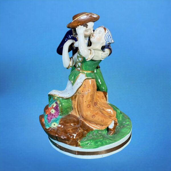 Rare Pair of Staffordshire Figures - Couples Embracing... - Image 5