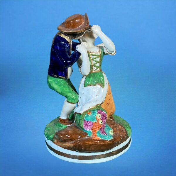 Rare Pair of Staffordshire Figures - Couples Embracing... - Image 4