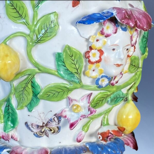 C18th Garniture of Bow Porcelain 'Frill' Vases & Covers. - Image 5
