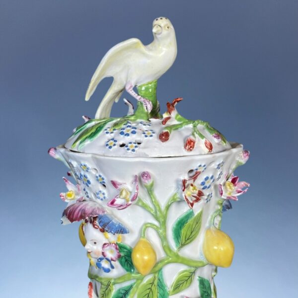 C18th Garniture of Bow Porcelain 'Frill' Vases & Covers. - Image 17