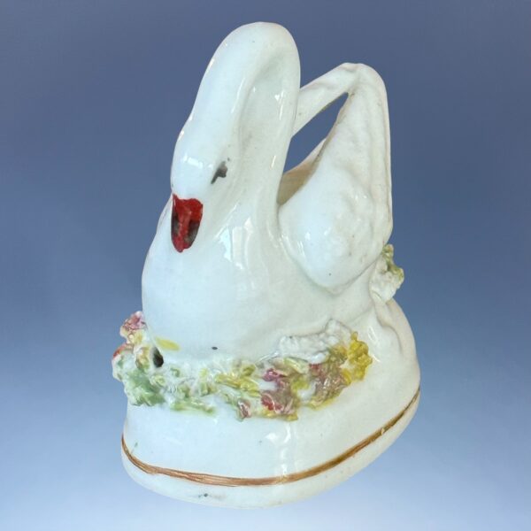 Staffordshire Porcelain Miniature Swan, c1840. - Image 2