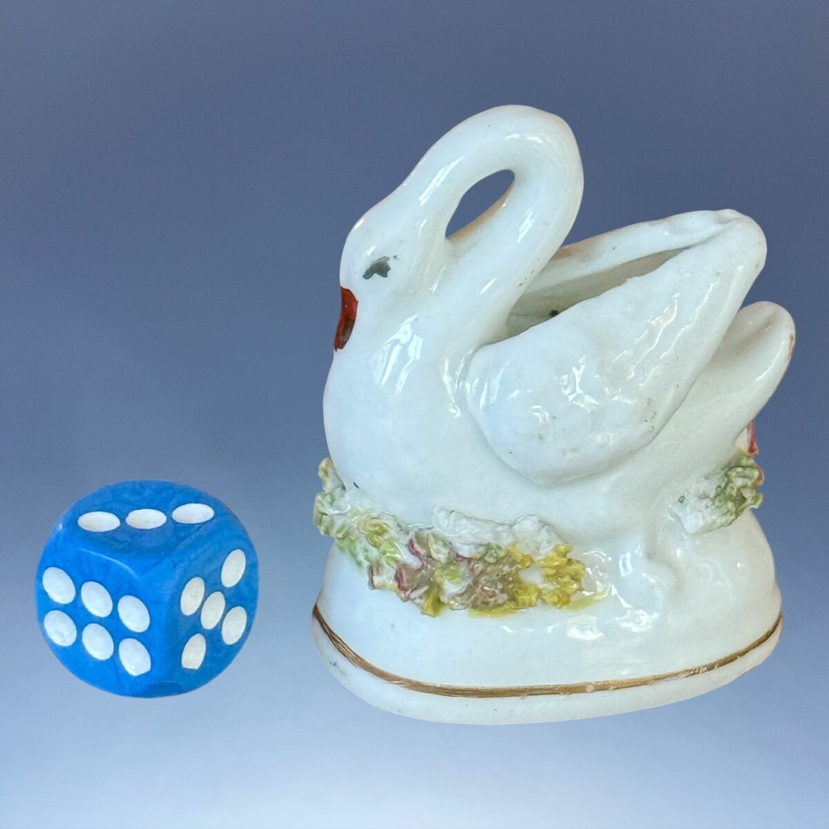 Staffordshire Porcelain Miniature Swan, c1840.