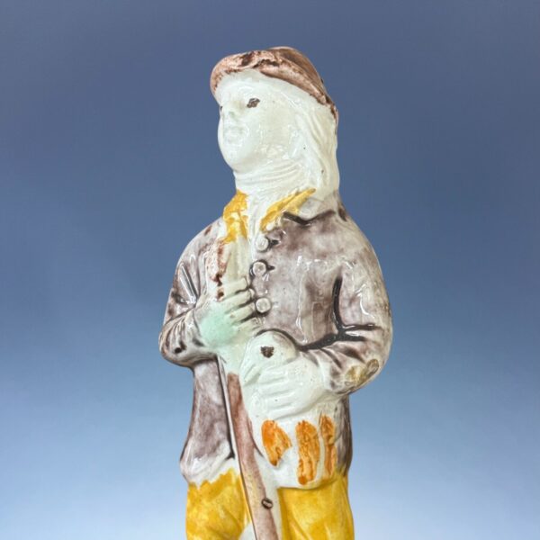 Early Staffordshire Figure of a Gamekeeper. - Image 4