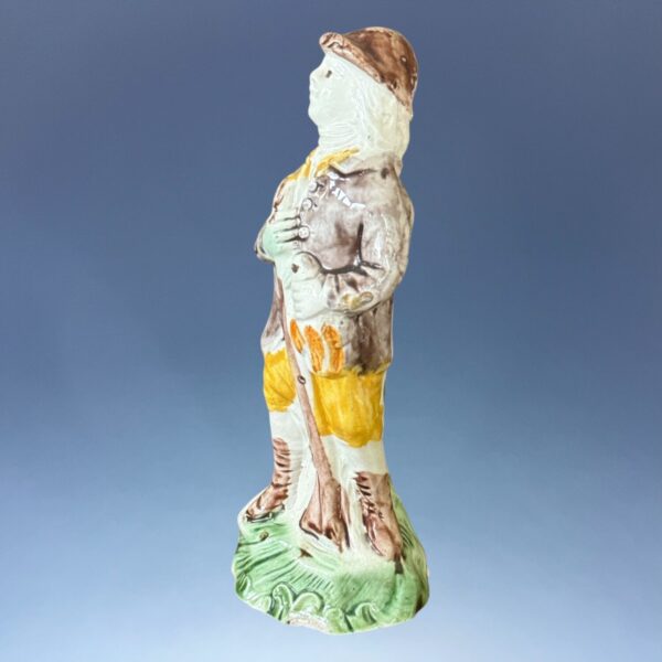Early Staffordshire Figure of a Gamekeeper. - Image 9