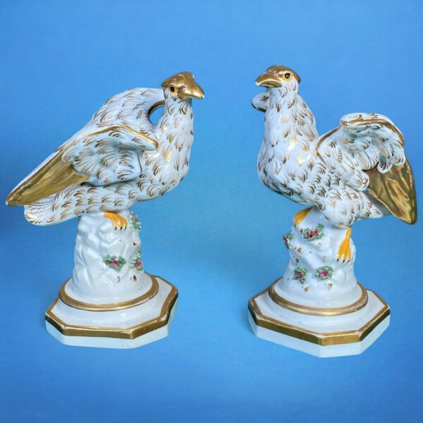 Pair of Antique Staffordshire Porcelain Eagles - Image 2