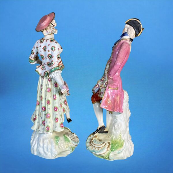 Very Large Pair of Derby Porcelain Figures of Dancers. - Image 15