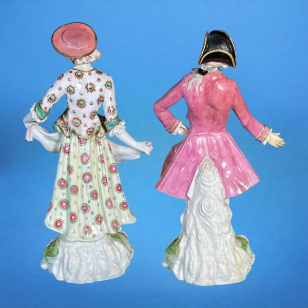 Very Large Pair of Derby Porcelain Figures of Dancers. - Image 14