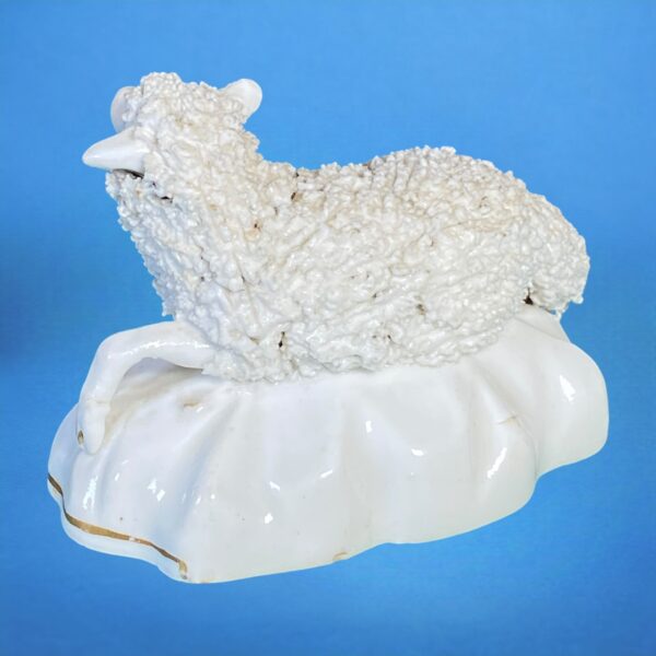 Staffordshire Porcelain Recumbent Ewe - Image 3