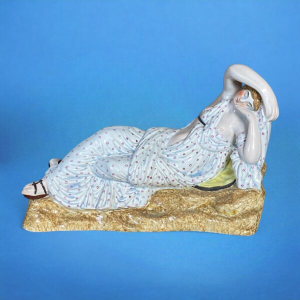 Antique Staffordshire Pottery Figure of Cleopatra.