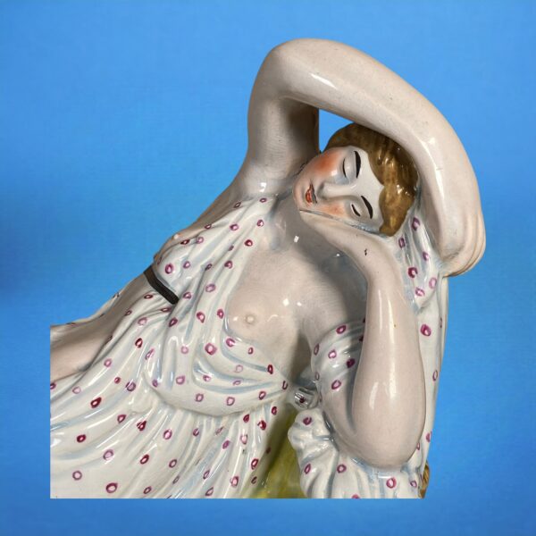 Antique Staffordshire Pottery Figure of Cleopatra. - Image 10