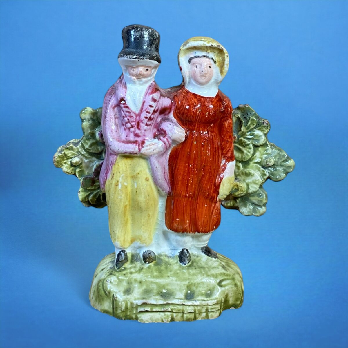 Antique Staffordshire Pottery Miniature Dandies Figure.