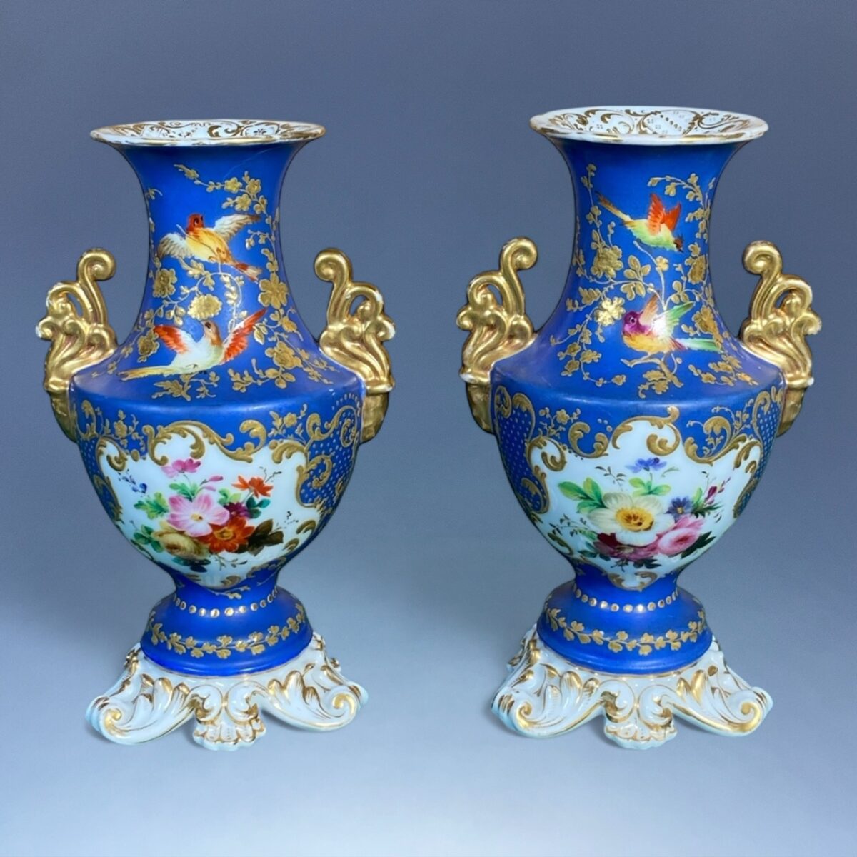 Pair of C19th Palais-Royal Porcelain Vases