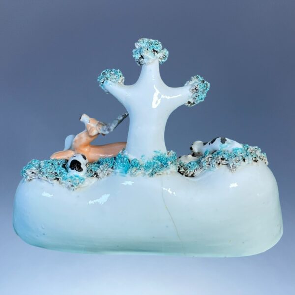 (Clearance)  C19th Staffordshire Porcelain Stag Hunt. - Image 3