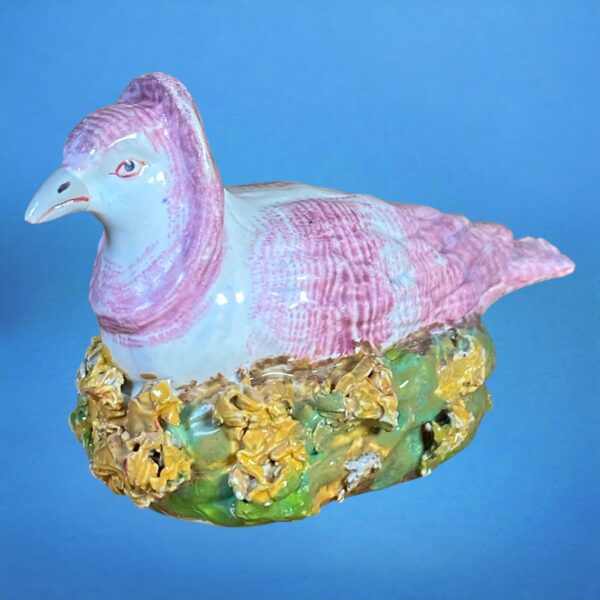 Staffordshire Pottery Miniature Pigeon on Nest - Image 6