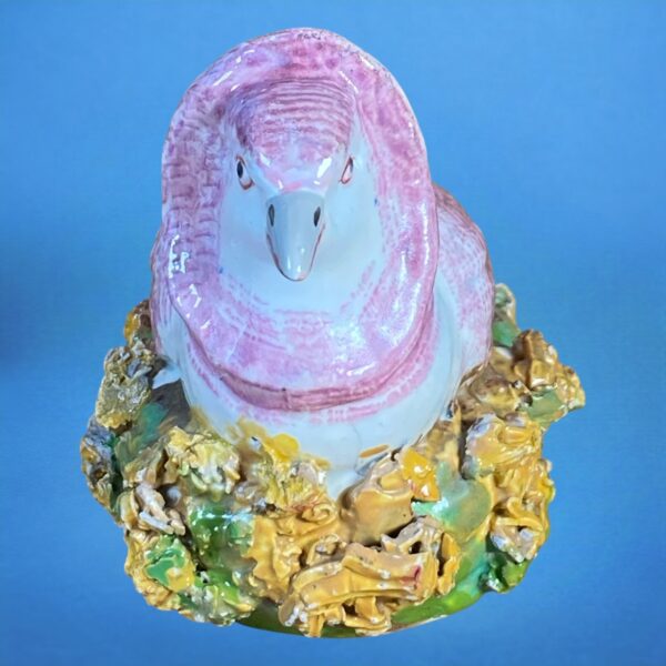 Staffordshire Pottery Miniature Pigeon on Nest - Image 2