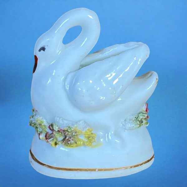 Staffordshire Porcelain Miniature Swan, c1840. - Image 4