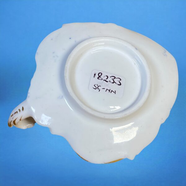 English Porcelain Leaf Shaped Miniature Chamberstick. - Image 3