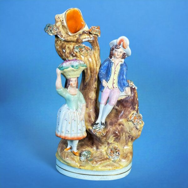 (Clearance) Victorian Staffordshire Spill Vase with Figures.