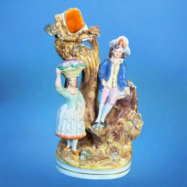 (Clearance) Victorian Staffordshire Spill Vase with Figures. - Image 7