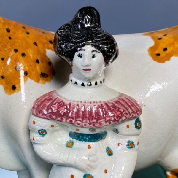 PrattWare Model of a Cow, With Female Attendant. - Image 6