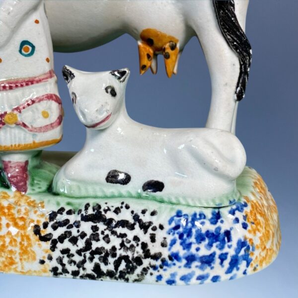 PrattWare Model of a Cow, With Female Attendant. - Image 8