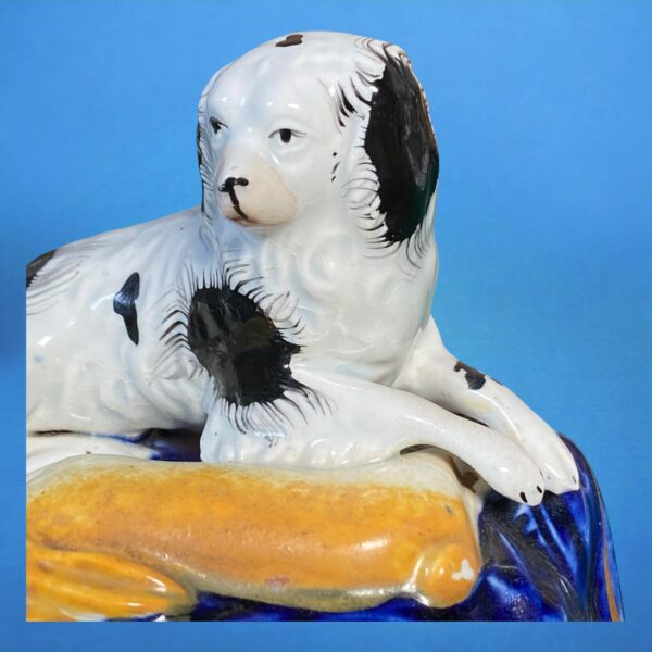 Victorian Staffordshire Dog & Hare Pen Holder Group - Image 5