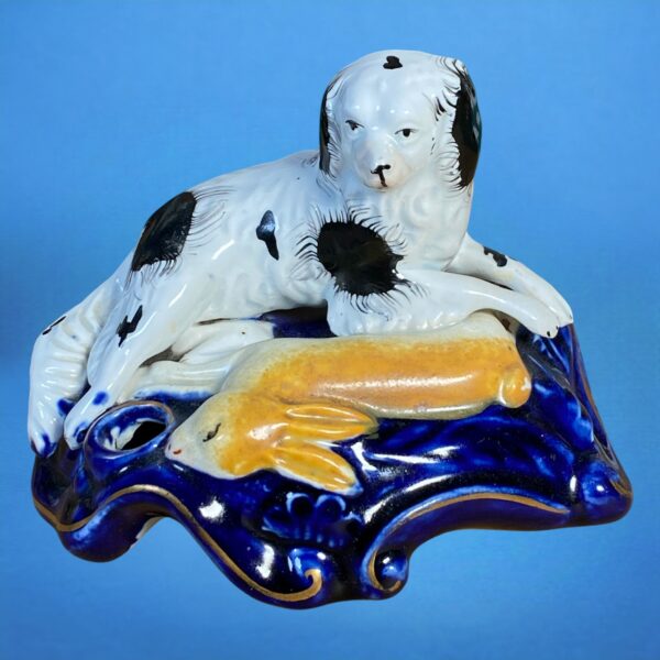 Victorian Staffordshire Dog & Hare Pen Holder Group - Image 7