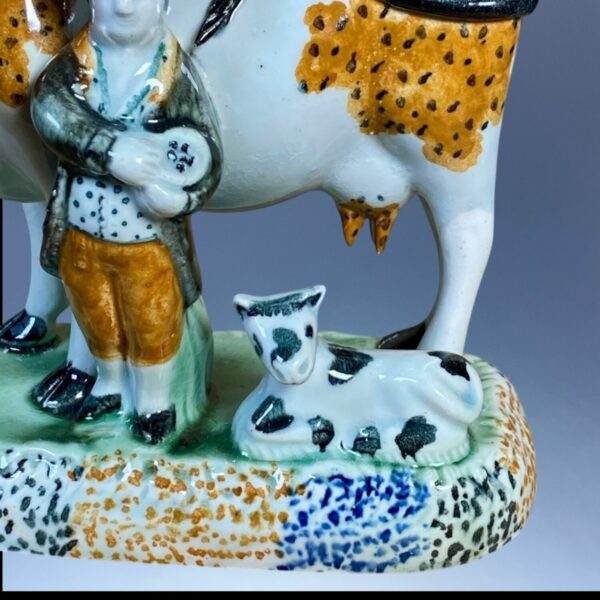 PrattWare Model of a Cow, With Male Attendant. - Image 8
