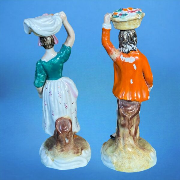 Pair of Miniature Staffordshire Figures - Fruit Vendors. - Image 3