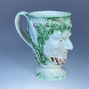 C18th English Creamware Satyr Mug.