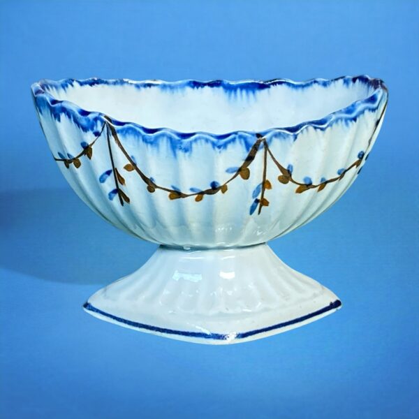 Late C18th English Pearlware Fluted Table Salt.