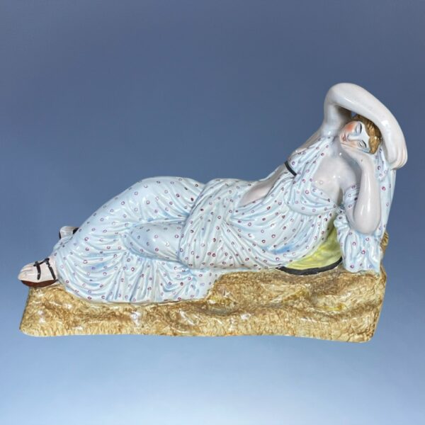 Antique Staffordshire Pottery Figure of Cleopatra. - Image 2