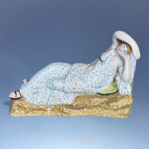 Antique Staffordshire Pottery Figure of Cleopatra.