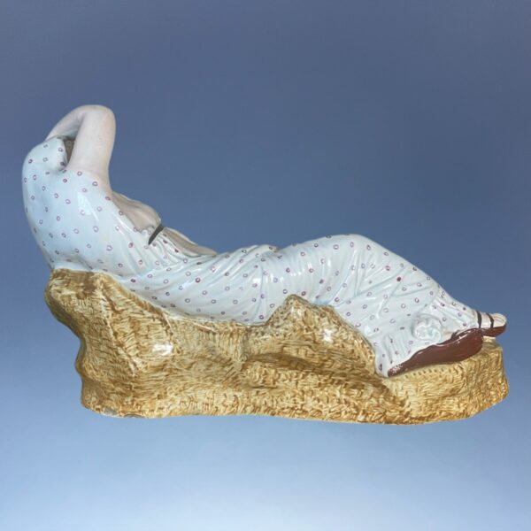 Antique Staffordshire Pottery Figure of Cleopatra. - Image 5
