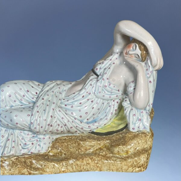 Antique Staffordshire Pottery Figure of Cleopatra. - Image 7