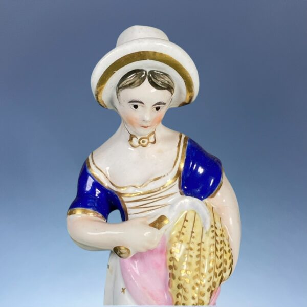 Pair of Staffordshire Porcelain Figures of Summer & Autumn. - Image 2